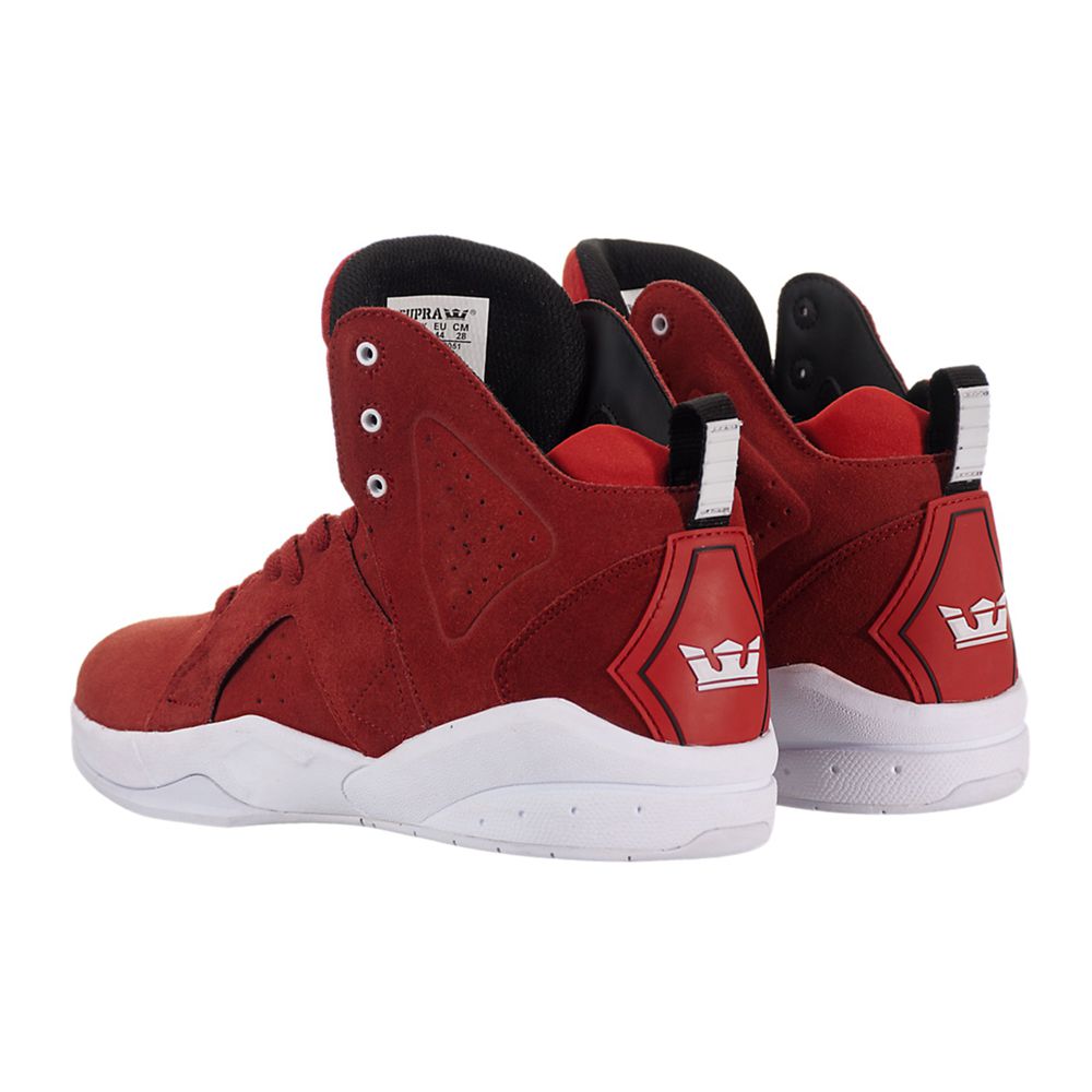 Chaussures de Skate Supra Magazine Rouge Red/White Homme | RLU-81837959